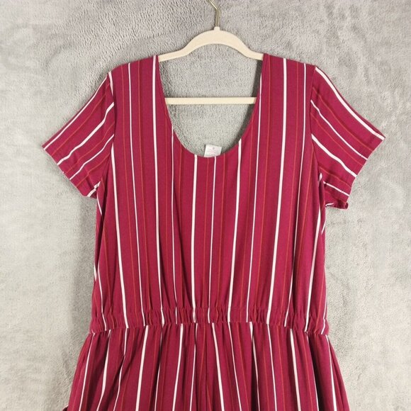 NO BOUNDARIES Women Jumpsuit Junior Size XXL(119) Striped Knit Pockets Waist Tie - Picture 9 of 11
